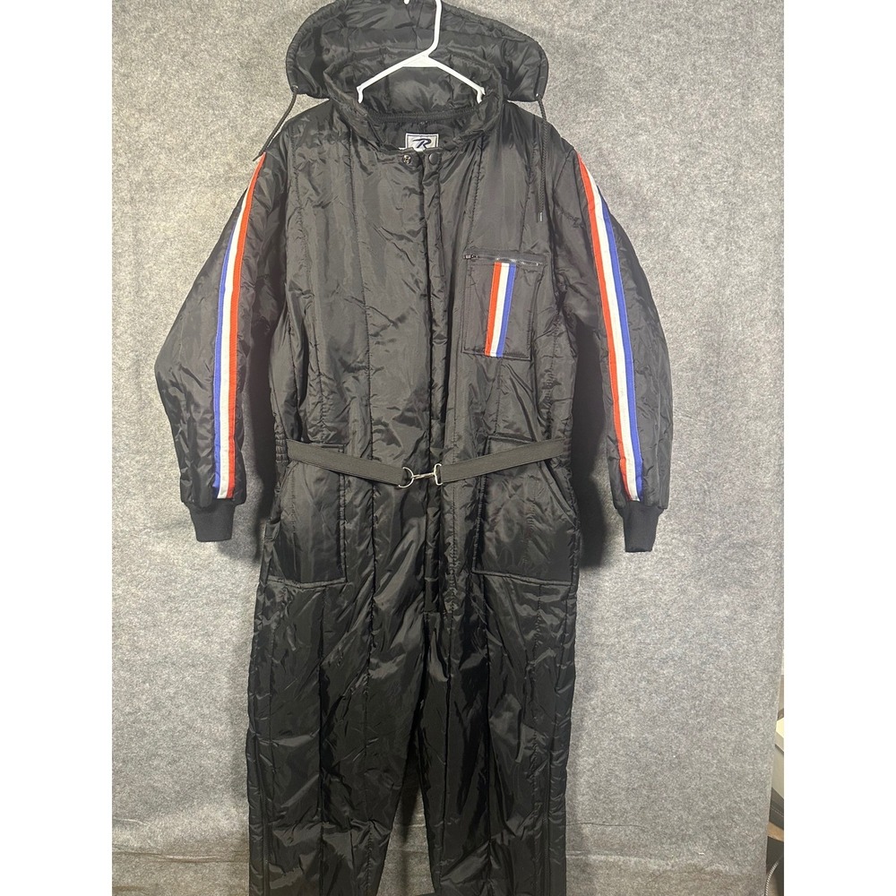 Rothco Black Quilted One Piece Snowsuit Ski Suit Snowboard Jumpsuit Mens‎ 2XL